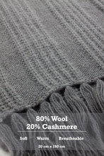 Load image into Gallery viewer, 80% Wool 20% Cashmere Hand Crafted Long Winter Scarf Men