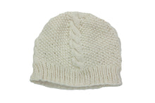 Load image into Gallery viewer, Hand knitted woolen pom pom beanie with soft fleece liner - unisex