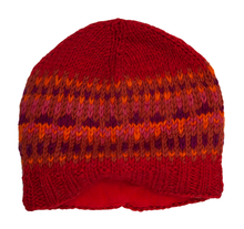Load image into Gallery viewer, Hand knitted woolen beanie with soft fleece liner - unisex