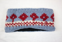 Load image into Gallery viewer, Hand knitted woolen headband with soft fleece liner - unisex