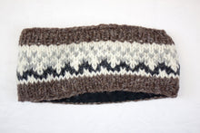Load image into Gallery viewer, Hand knitted woolen headband with soft fleece liner - unisex