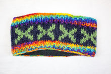 Load image into Gallery viewer, Hand knitted woolen headband with soft fleece liner - unisex