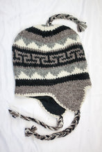 Load image into Gallery viewer, Hand knitted woolen Hat with soft fleece lining and ear flab - unisex
