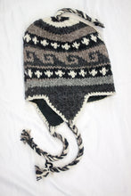 Load image into Gallery viewer, Hand knitted woolen Hat with soft fleece lining and ear flab - unisex