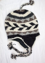 Load image into Gallery viewer, Hand knitted woolen Hat with soft fleece lining and ear flab - unisex