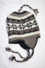 Load image into Gallery viewer, Hand knitted woolen Hat with soft fleece lining and ear flab - unisex