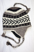 Load image into Gallery viewer, Hand knitted woolen Hat with soft fleece lining and ear flab - unisex