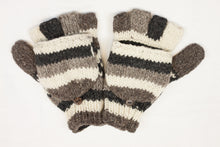 Load image into Gallery viewer, Hand knitted convertible woolen gloves with soft inner fleece liner - unisex