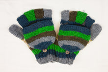 Load image into Gallery viewer, Hand knitted convertible woolen gloves with soft inner fleece liner - unisex