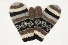 Load image into Gallery viewer, Hand knitted woolen mitten with soft fleece liner - unisex