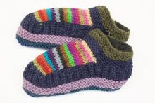 Load image into Gallery viewer, Hand knitted woolen room shoes with soft fleece liner - unisex
