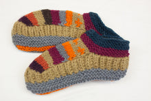 Load image into Gallery viewer, Hand knitted woolen room shoes with soft fleece liner - unisex