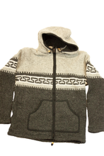 Load image into Gallery viewer, Hand knitted woolen jacket/sweater with soft inner fleece - HMPWJ2