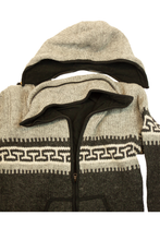 Load image into Gallery viewer, Hand knitted woolen jacket/sweater with soft inner fleece - HMPWJ2