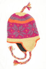 Load image into Gallery viewer, Hand knitted woolen Hat with soft fleece lining and ear flab - unisex