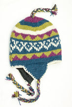 Load image into Gallery viewer, Hand knitted woolen Hat with soft fleece lining and ear flab - unisex
