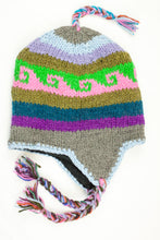 Load image into Gallery viewer, Hand knitted woolen Hat with soft fleece lining and ear flab - unisex