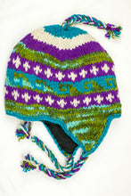 Load image into Gallery viewer, Hand knitted woolen Hat with soft fleece lining and ear flab - unisex