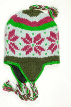 Load image into Gallery viewer, Hand knitted woolen Hat with soft fleece lining and ear flab - unisex