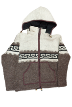 Load image into Gallery viewer, Hand knitted woolen jacket/sweater with soft inner fleece - HMPWJ8