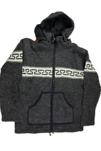 Load image into Gallery viewer, Hand knitted woolen jacket/sweater with soft inner fleece - HMPWJ11