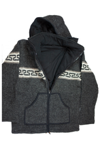 Load image into Gallery viewer, Hand knitted woolen jacket/sweater with soft inner fleece - HMPWJ11