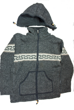 Load image into Gallery viewer, Hand knitted woolen jacket/sweater with soft inner fleece - HMPWJ11