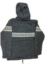 Load image into Gallery viewer, Hand knitted woolen jacket/sweater with soft inner fleece - HMPWJ11