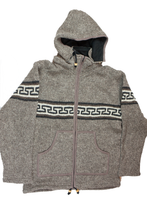 Load image into Gallery viewer, Hand knitted woolen jacket/sweater with soft inner fleece - HMPWJ12