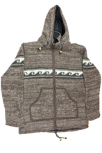 Load image into Gallery viewer, Hand knitted woolen jacket/sweater with soft inner fleece - HMPWJ13