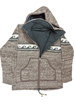 Load image into Gallery viewer, Hand knitted woolen jacket/sweater with soft inner fleece - HMPWJ13