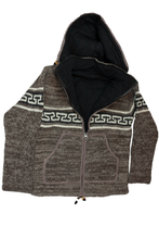 Load image into Gallery viewer, Hand knitted woolen jacket/sweater with soft inner fleece - HMPWJ14