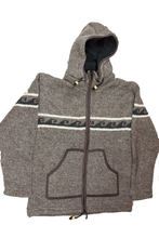 Load image into Gallery viewer, Hand knitted woolen jacket/sweater with soft inner fleece - HMPWJ15