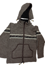 Load image into Gallery viewer, Hand knitted woolen jacket/sweater with soft inner fleece - HMPWJ15