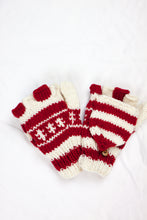 Load image into Gallery viewer, Hand knitted convertible woolen gloves with soft inner fleece liner - unisex