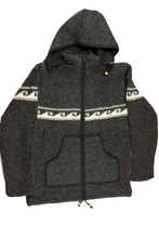Load image into Gallery viewer, Hand knitted woolen jacket/sweater with soft inner fleece - HMPWJ16