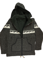Load image into Gallery viewer, Hand knitted woolen jacket/sweater with soft inner fleece - HMPWJ16