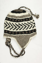 Load image into Gallery viewer, Hand knitted woolen Hat with soft fleece lining and ear flab - unisex