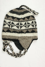 Load image into Gallery viewer, Hand knitted woolen Hat with soft fleece lining and ear flab - unisex