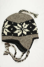 Load image into Gallery viewer, Hand knitted woolen Hat with soft fleece lining and ear flab - unisex