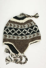 Load image into Gallery viewer, Hand knitted woolen Hat with soft fleece lining and ear flab - unisex