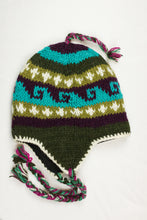 Load image into Gallery viewer, Hand knitted woolen Hat with soft fleece lining and ear flab - unisex