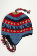 Load image into Gallery viewer, Hand knitted woolen Hat with soft fleece lining and ear flab - unisex
