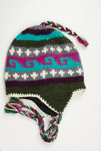 Load image into Gallery viewer, Hand knitted woolen Hat with soft fleece lining and ear flab - unisex