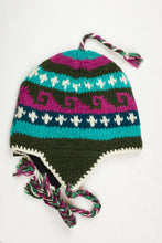 Load image into Gallery viewer, Hand knitted woolen Hat with soft fleece lining and ear flab - unisex