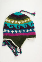 Load image into Gallery viewer, Hand knitted woolen Hat with soft fleece lining and ear flab - unisex