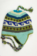 Load image into Gallery viewer, Hand knitted woolen Hat with soft fleece lining and ear flab - unisex