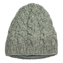 Load image into Gallery viewer, Hand knitted woolen beanie with soft fleece liner - unisex