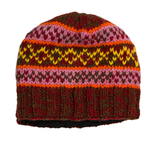 Load image into Gallery viewer, Hand knitted woolen beanie with soft fleece liner - unisex