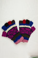 Load image into Gallery viewer, High quality hand knitted woolen half glove with soft fleece liner - unisex